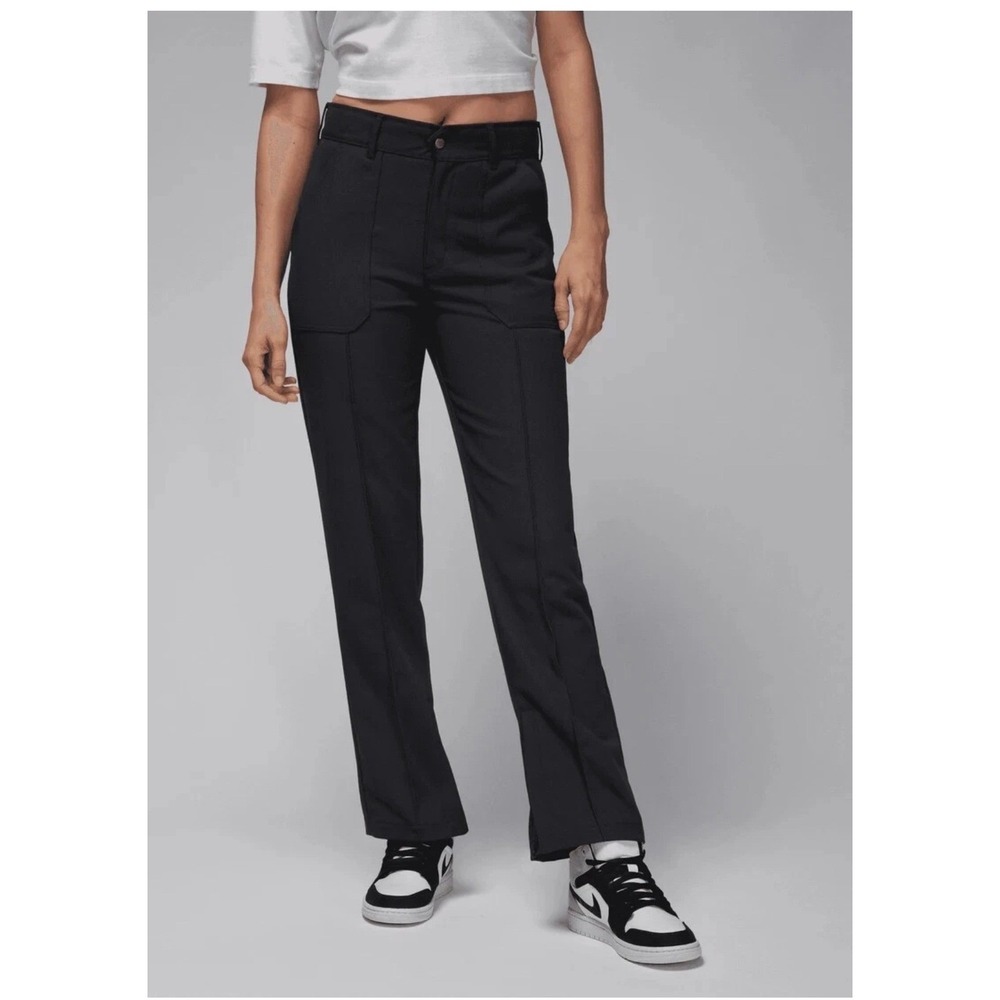 NWT Air Jordan Women's Black Woven Pants XS Zip Hem Cargo Athletic